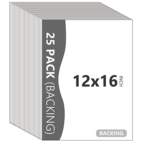 25 Pack Backing Boards, 12x16 Uncut White Mats Matboards - size: 12x16