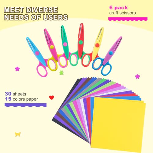 UCEC 36 Piece Crafting Set, Craft Scissors Decorative Edge, Craft Paper - color: 36 Piece - Beginner Set 2