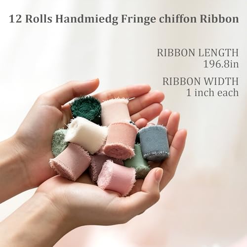 1" x 36 Yd Mixed Color Chiffon Ribbon, 12 Rolls - color: Mixed Color 9 Rolls
