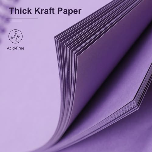 Scrapbook Album 8x8 Inches 40 Pages Hardcover Kraft Paper Purple - color: Purple, size: 8"x8" 40 Pages