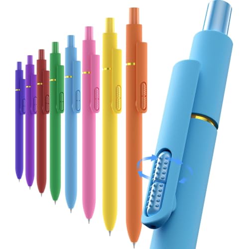 inkipen 0.5mm Colored Gel Pens, 8 Pack, Fidget Function - color: Dopamine Color Ink -8pack