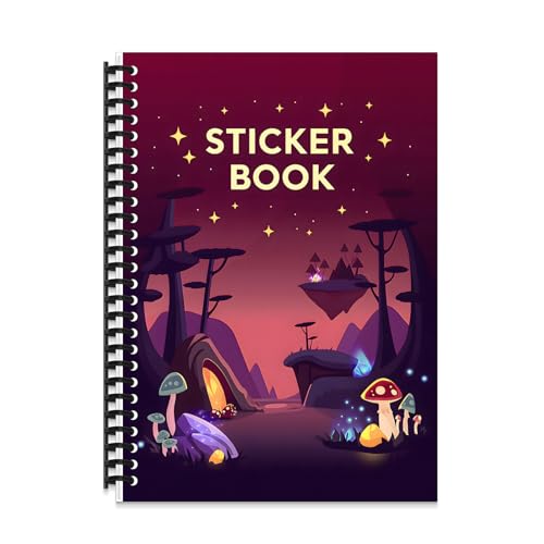 B5 Reusable Sticker Collecting Book Blank Sticker Album (Style L Black Red) - color: Style L Black Red
