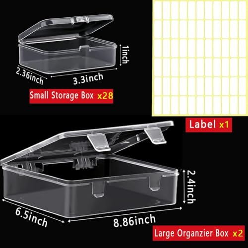 30pcs Bead Storage Containers,Large Bead Organizer Boxes And Craft Storage Boxes For Bracelet Making Diy Jewelry Craft Nails, Bracelets, Jewelry, Diamonds, Clay Beads, Screws,3.3x2.36x0.98Inch - color: 2pack 30pcs(3.3x2.36x0.98Inch)