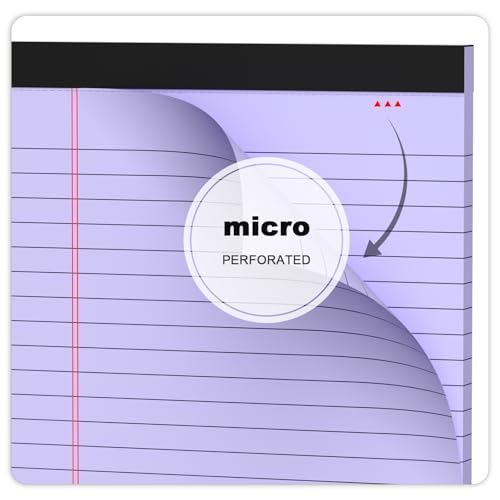 AILZFEI 6pcs Small Legal Pad 5x8 College Ruled Purple Legal Pads Notepads 6 Pack Study Back Writing Pads 5 x 8 Perforated Narrow Ruled Pads of Paper Purple - color: Purple