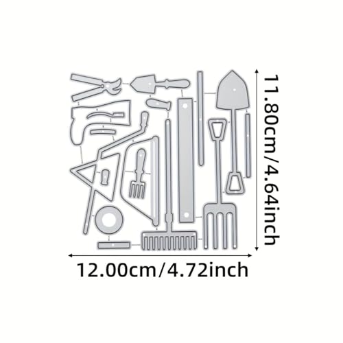 Lapoo Tool Metal Cutting Die for Scrapbooking - Durable, Cut Stencils for DIY Scrapbook Photo Album Decorative Paper Card, Card Making Supplies, Embossing (Agricultural Tools 4.7 x 4.6 in) - color: Agricultural Tools 4.7 x 4.6 in