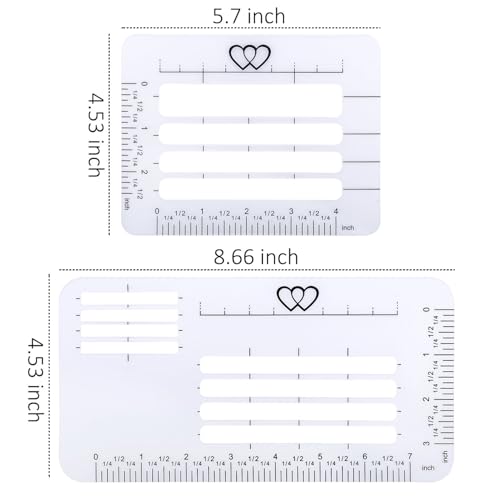 JANYUN 4 Style Envelope Addressing Guide Stencil, Templates Ruler Guide | Straight Spacing Line Thank You Card for Mother's Day Valentine's Day Scrapbooking Template Journal Lettering Writing