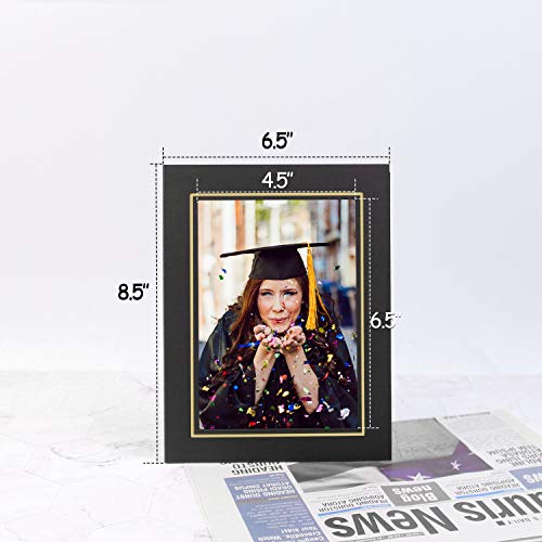 Golden State Art, Paper Picture Frames With Easel, 5X7, 50 Pack | Black With Gold Lining, Photo Frame Cards, DIY Cardboard,Paper Tabletop Frame - color: Black/Gold Lining, size: 50 Pack