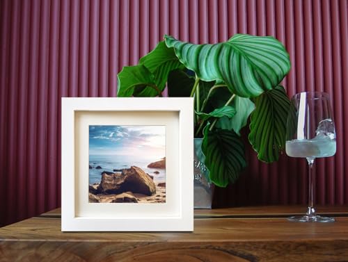 7x7 White Picture Frames Set of 2, Square Solid Wood Photo Frame for Tabletop or Wall Mounting - color: White, size: 7X7(2pcs)