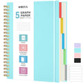 Graph Paper Notebook 8.5" X 11": 5 Subject Graphing Notebook with Dividers - color: Blue
