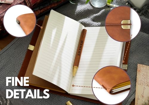 InnoBeta Funny Office Gifts Journal with Pen for Boss, Coworkers, Men, Women, Refillable Notebook, Sketchbook, Travel Diary, 7.8x5 Inches, Office Thoughts - color: Brown-Office Thoughts