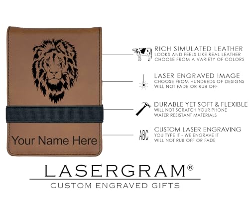LaserGram Mini Padfolio with Notepad and Pen, Music Staff, Personalized Engraving Included (Dark Brown) - color: Dark Brown