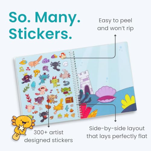 Cupkin Axolotl Coloring & Sticker Activity Book | 300+ Stickers - color: Axolotl Adventures