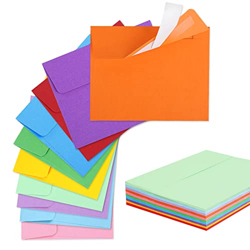 90 Pack Colored Envelopes, 3.625x5.125" A1 Card Envelopes - Printable Invitations for Weddings, Greeting Cards & Postcards - size: A1 (3.625" x 5.125")