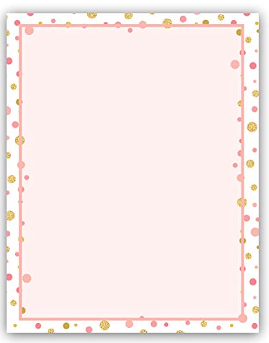 Stonehouse Collection Pink & Dots Letterhead, 8.5" x 11", 60 Sheets | Ideal for Home & Office. Premium 60lb Matte Paper, 92 Brightness for Vivid Color Printing, USA Made - color: Pink & Dots
