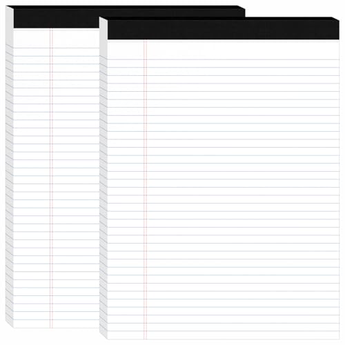 2pcs Legal Pads 8.5 x 11, Perforated White Notepad 8.5x11, 50Sheets/Pad - color: White, style: 2 Pads-50 Sheets/Pads