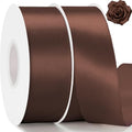 KINGLAKE Brown Satin Ribbon - 1-1/2'' x 100 Yards for Gift Wrapping - color: Brown, size: 1 1/2 Inch x 100 Yards