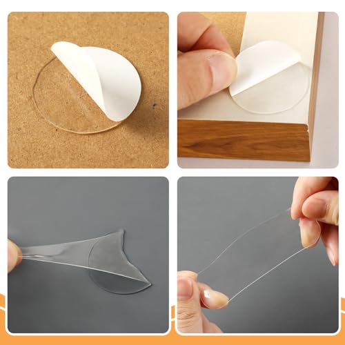 JANYUN 140 Pcs Clear Sticky Dots,35 mm Round Putty Tape for Festival Decor - size: 1.38" Round