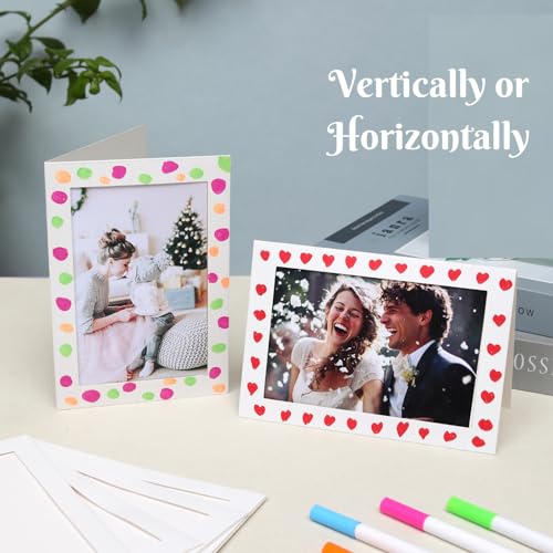 50 Count Photo Frame Cards with Envelopes 4x6 Paper Picture Frame Bulk Cardboard Photo Insert Card Holder for Back to School,Graduation,Wedding Birthday Classroom DIY- White (Pack of 2) - size: 4x6 - 50CT (Pack of 2)