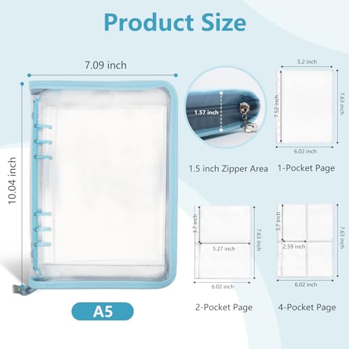 A5 Sticker Storage Organizer Binder Collecting Book Album, Blue - color: blue