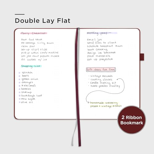 &And Per Se Dotted Journal Notebook – A5 Hardcover, 160 Pages 100gsm Paper, Dot Grid Notebook for Planning & Creative Journaling, 3 Sticker Sheets Included (Dark Red) - color: Dark Red, style: Dotted 160 pages