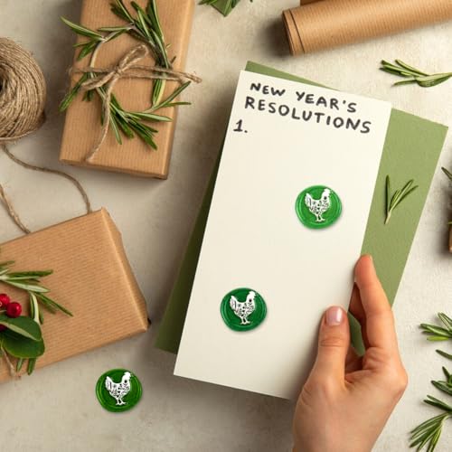 Wildflowers Chicken Wax Seal Stamp 1" Vintage Animals Sealing Stamps Removable Brass Head Seal Stamp with Wooden Handle for Envelope Greeting Card Invitations Wine Gift Wrapping - style: Wildflowers Chicken