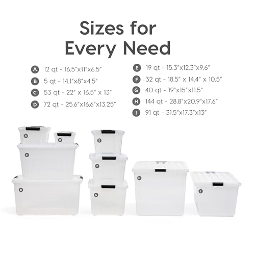 IRIS USA 10-Pack 6 Quart Storage Bins with Lids, Clear - color: Clear, size: 6 Qt, style: 10 Pack