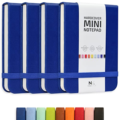 Tiny Notebook 3x4, Tear Off Small Notepad Pocket Size 4-Pack (Navy Blue) - color: Navy Blue