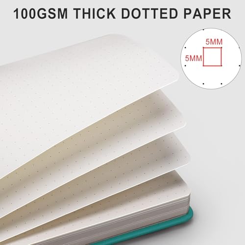AHGXG Dotted Journal, 320 Pages, A5 (5.75'' × 8.38'') - color: Cyan, size: A5