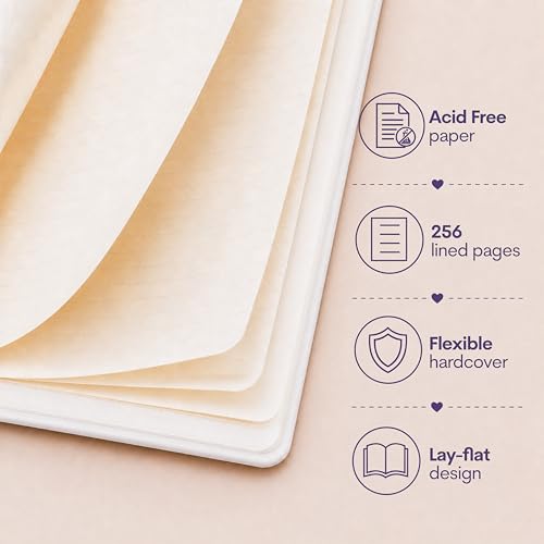 WORLD TRAVELER Eccolo A5 Lined Journal 256 Ivory Pages Lay Flat 6x8 - color: Butterfly