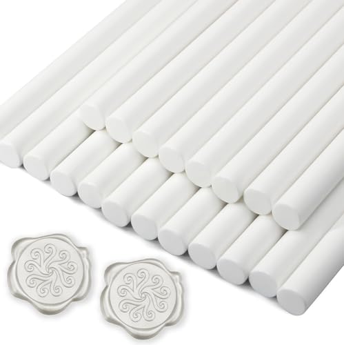 Litoexpe 20pcs White Wax Seal Sticks