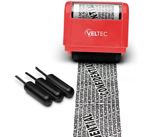 Identity Theft Protection Roller Stamp - color: Red