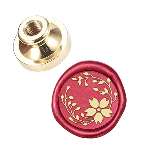 CRASPIRE Wax Seal Stamp Head Cherry Blossom Removable Sealing Brass Stamp Head for Creative Gift Envelopes Invitations Cards Decoration - style: Cherry Blossoms