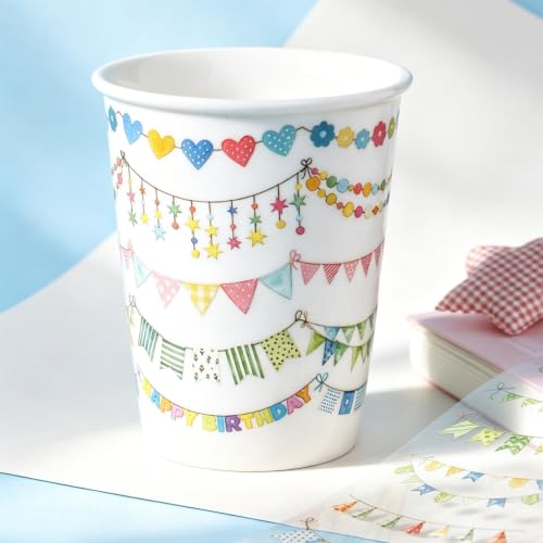 PET Tape Stickers for Scrapbooking Supplies,Flags Journal Stickers for Deco - color: Nature