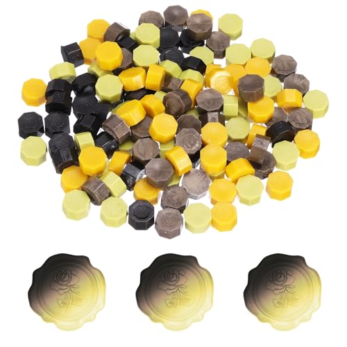 PATIKIL Wax Seal Beads, 400 Pcs Hexagon Sealing Beads Kit for Wax Seal Stamp for Wedding Invitation Letter Envelope DIY Crafts Card Gift Wrapping, Black/Yellow/Green/Bronze - color: Black/Yellow/Green/Bronze