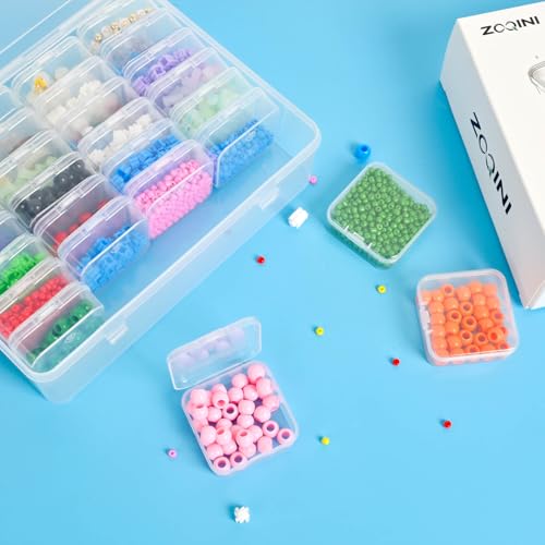 Bead Organizer Box, 84Pcs Small Clear Plastic Storage Containers, 3 Large Craft Organizer Boxes, 3 Sheets Label, Mini Parts Storage Solution for Beading Jewelry Making Diamond Arts Screws Seeds - size: 3 Pack - 84 Pcs (2.16" x 2.16" x 0.78")