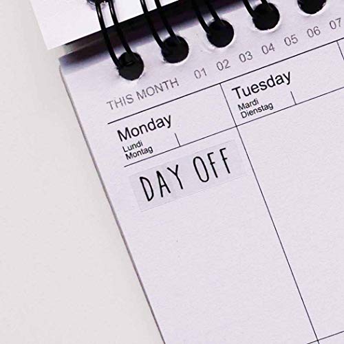 Day Off Monthly Planner Stickers, 120 Clear Work Labels Calendar Scrapbooking Crafting Stickers