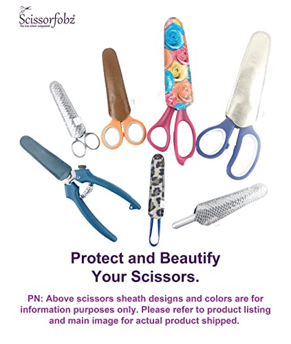 Designer Scissors Sheaths Shears Protective Covers-For Small Embroidery Scissors - Floral Diamond Metallic Purple Design-#SS-249 - color: Floral Diamond Metallic Purple, size: Single Small Size