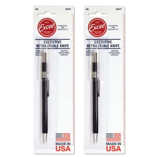Excel Blades K47 2-Pack Retractable Pen Knives, #65 Blades, Aluminum Handle