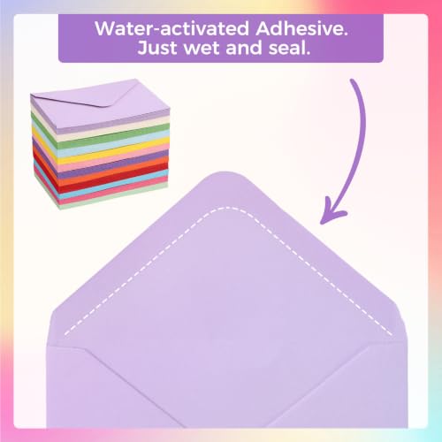 120 Pack Mini Envelopes with Cards, Small Envelopes with Blank Cards - color: Multicolored