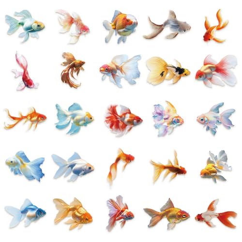 50Pcs Colorful Goldfish PET Stickers Set - style: Goldfish