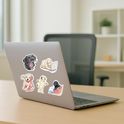 100 PCS Labrador Retriever Stickers Pack – Waterproof Dog Decals for Water Bottles, Laptops, Phones, Notebook, Cars – Cool Vibrant Graphics for Labrador Retriever Enthusiast - color: Labrador Retriever