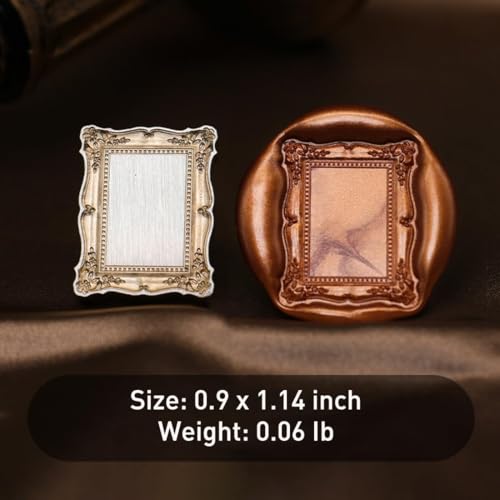 Frame Wax Seal Stamp, Atopbb 3D Embossed Frame Relief Carving Wax Sealing Stamp, Frame Wax Stamp Head Wood Stamp Handle, Wax Stamp for Wedding Invitations, Letter (F07) - style: F07