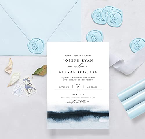 UNIQOOO Light Baby Blue Glue Gun Sealing Wax Sticks for Wax Seal Stamp - Perfect for Wedding Invitations, Thank You Card, Mails, Wine Gift Wrapping, Christmas Gift, Pack of 8 - color: Baby Blue