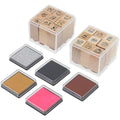 Koqye Alphabet Rubber Stamps Set, Stamps with Storage Box | 40Pcs Wooden Letter Stamps Comes with Ink Pad & Animal‑themed stamps, perfect DIY craft supplies - color: Animal Stamps