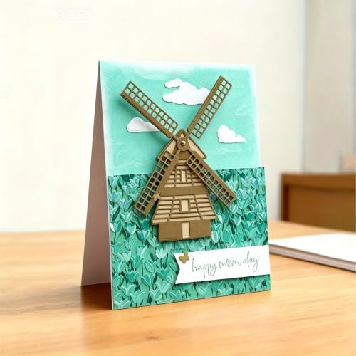 Metal Cutting Die for Scrapbooking, Tools Card Making Supplies Durable Cut Stencils for DIY Scrapbook Photo Album Decorative Paper Card (Windmill 6.3 x 3.1 in) - color: Windmill 6.3 x 3.1 in