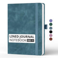 Lined Journal Notebook, A5, 192 Pages 100 GSM Thick Paper, Hardcover Leather College Ruled Journal for Writing, Men Women, Journaling, Daily, Work, Office, Home School Business(Green) - color: Green, style: b-Lined