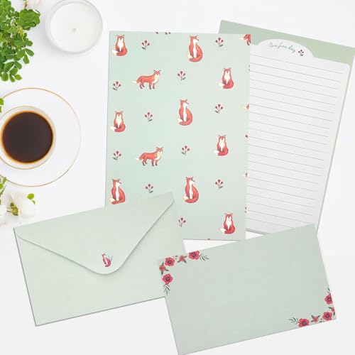 55 Pcs Stationery Paper Envelopes Set | Includes 36 Writing Stationery Paper & 18 Envelopes & 48 Stickers, Letter Writing Stationery Paper Envelopes(6 Style) - color: Cute animals