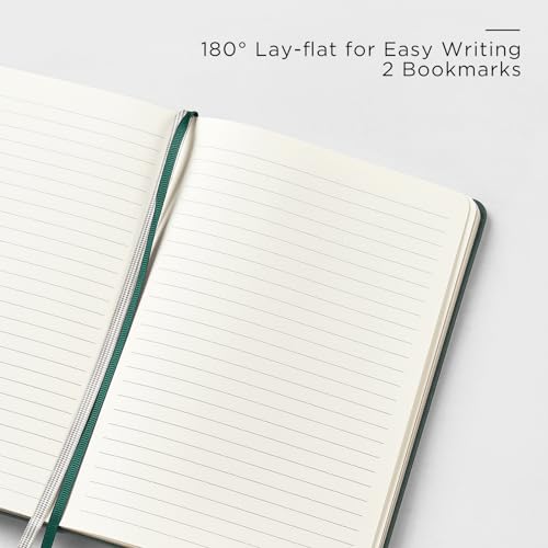 &And Per Se Lined Journal and Pen Set, A5 Leather Journal Stationery Set, 160 Pages 100GSM Thick Paper, Notebook Gift Set (Green) - color: Green