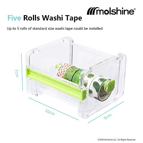2 Pack Transparent Desktop Multi Washi Masking Sticker Storage Dispenser,Sticker Cutter,Sticker Roll Holder (Not Include Masking Sticker)(Yellow) - color: Yellow