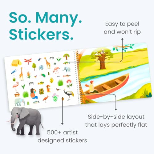 Cupkin Safari Animals Coloring & Sticker Activity Book | 500+ Stickers - color: Exploring the Safari